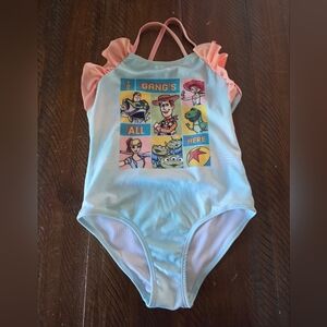 🎈2/$15 Toy Story Themed Swimsuit with Ruffle Sleeves 5T